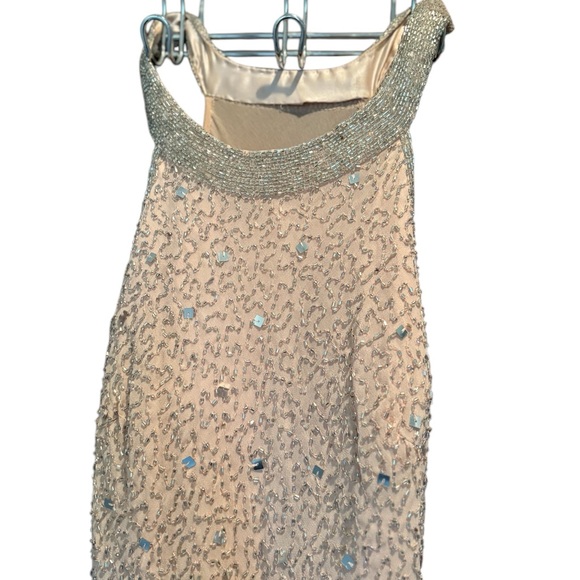 Elegant Light Pink Beaded Evening Gown - Picture 3 of 7